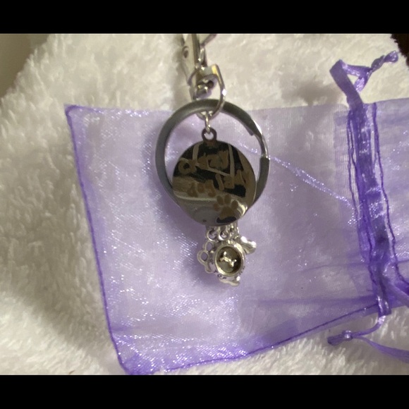 BOGO Crazy Dog 🐶 Lady, Top Dog Bowl, Bone & Paw on Split Ring With Lrg clasp - Picture 3 of 4